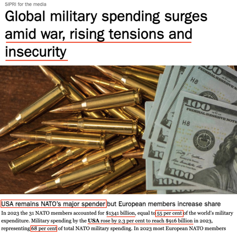 “美式拱火”持續 北約成員國成軍費增長大戶