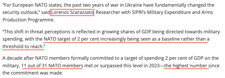 “美式拱火”持續 北約成員國成軍費增長大戶