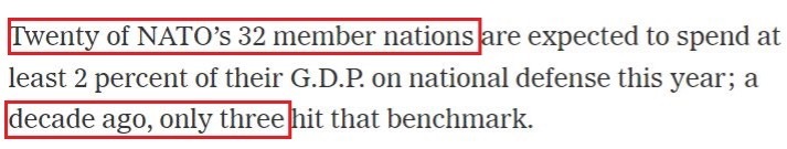 “美式拱火”持續 北約成員國成軍費增長大戶